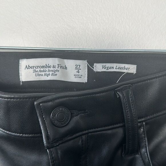 Abercrombie & Fitch Vegan Leather Black Pants 27/4 - Picture 6 of 7